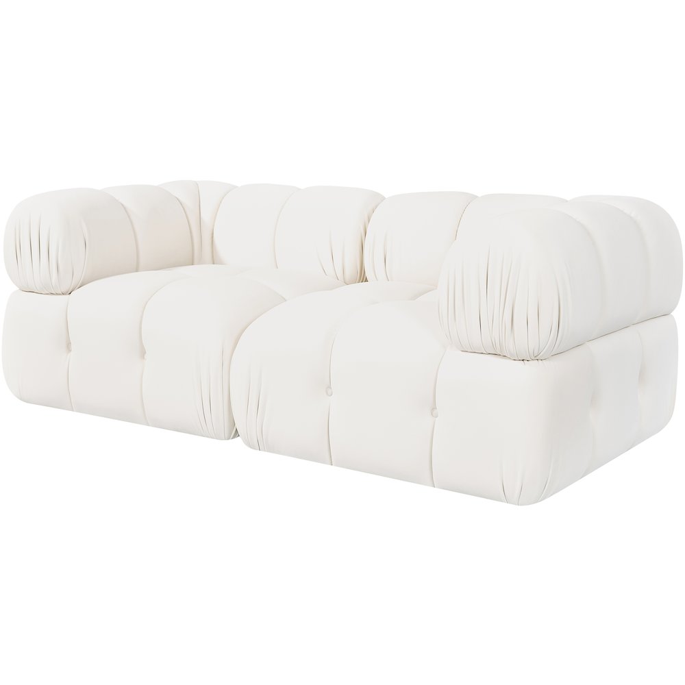 Orin Cream Velvet Performance Fabric Upholstered 2 pc. Modular Sofa