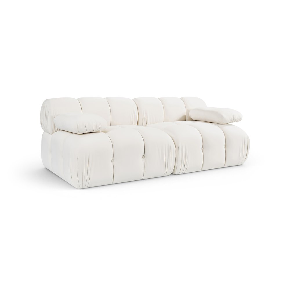 Orin Cream Velvet Performance Fabric Upholstered 2 pc. Modular Sofa