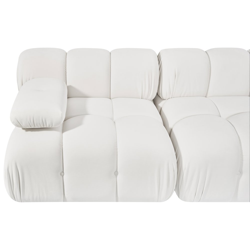 Orin Cream Velvet Performance Fabric Upholstered 2 pc. Modular Sofa