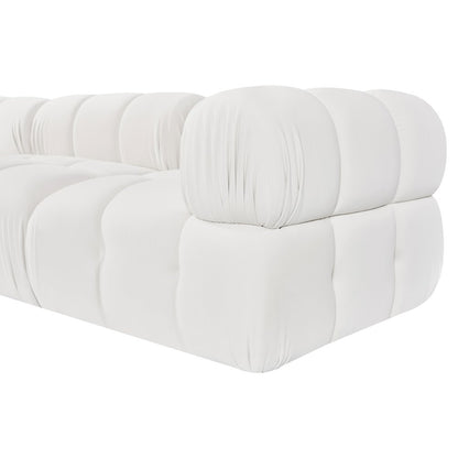 Orin Cream Velvet Performance Fabric Upholstered 3 pc. Modular Sofa