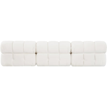 Orin Cream Velvet Performance Fabric Upholstered 3 pc. Modular Sofa