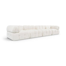 Orin Cream Velvet Performance Fabric Upholstered 4 pc. Modular Sofa