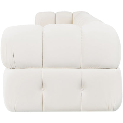 Orin Cream Velvet Performance Fabric Upholstered 4 pc. Modular Sofa