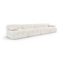 Orin Cream Velvet Performance Fabric Upholstered 4 pc. Modular Sofa