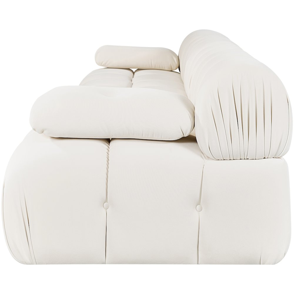 Orin Cream Velvet Performance Fabric Upholstered 4 pc. Modular Sofa
