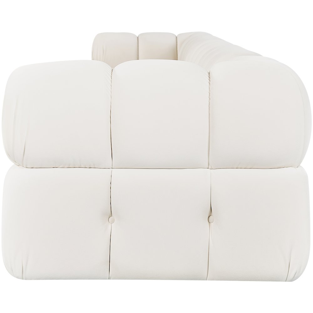 Orin Cream Velvet Performance Fabric Upholstered 5 pc. Modular Sofa