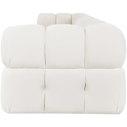 Orin Cream Velvet Performance Fabric Upholstered 5 pc. Modular Sofa