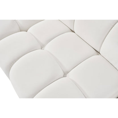 Orin Cream Velvet Performance Fabric Upholstered 5 pc. Modular Sofa