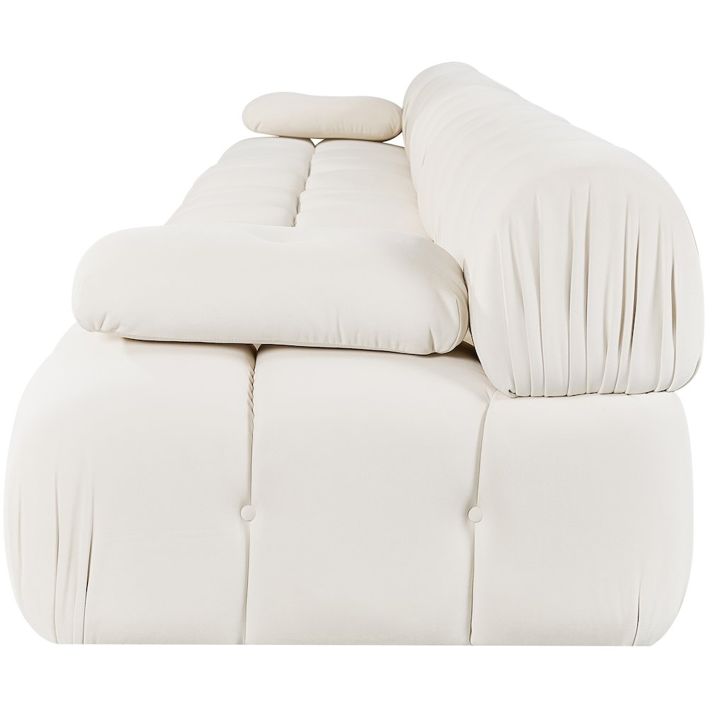 Orin Cream Velvet Performance Fabric Upholstered 5 pc. Modular Sofa