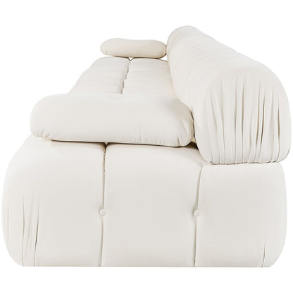 Orin Cream Velvet Performance Fabric Upholstered 5 pc. Modular Sofa