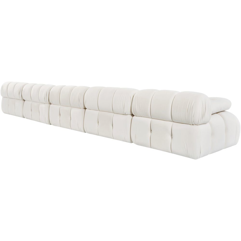 Orin Cream Velvet Performance Fabric Upholstered 5 pc. Modular Sofa