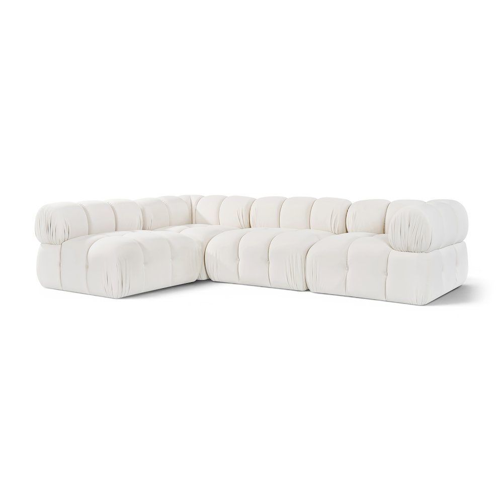 Orin Cream Velvet Performance Fabric Upholstered 4 pc. Sectional