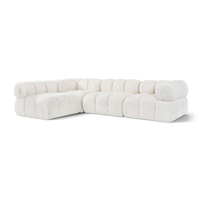 Orin Cream Velvet Performance Fabric Upholstered 4 pc. Sectional