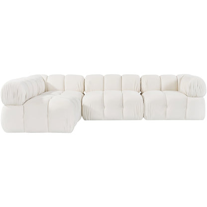 Orin Cream Velvet Performance Fabric Upholstered 4 pc. Sectional