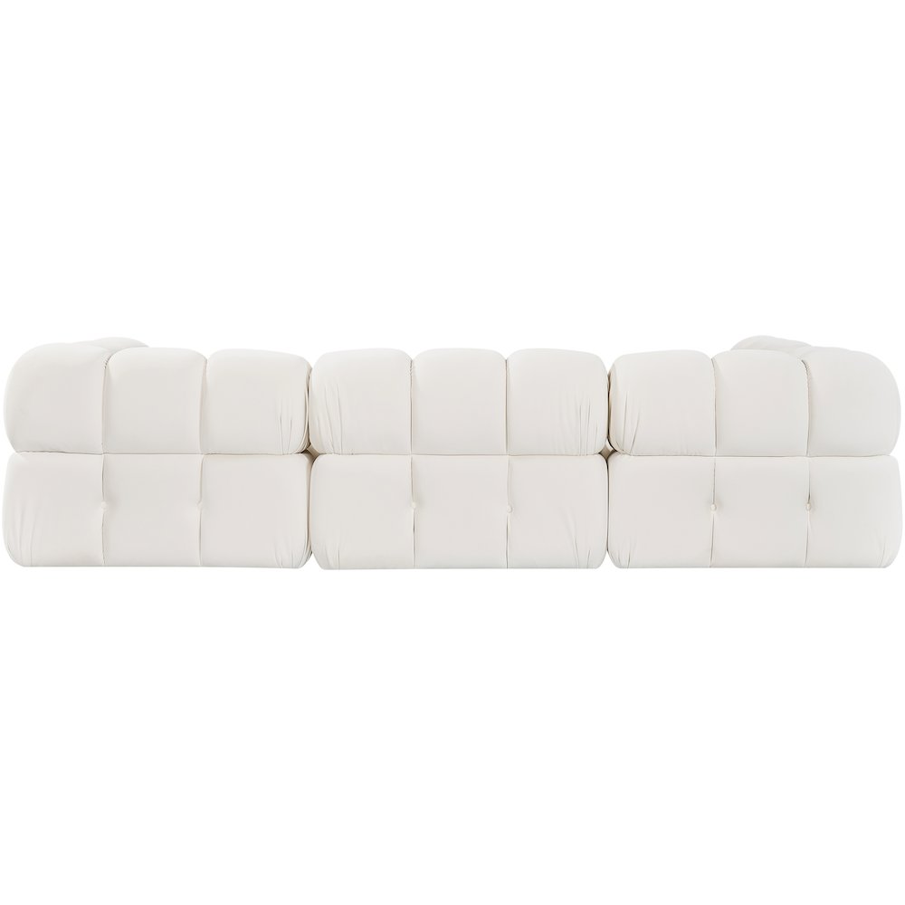 Orin Cream Velvet Performance Fabric Upholstered 4 pc. Sectional