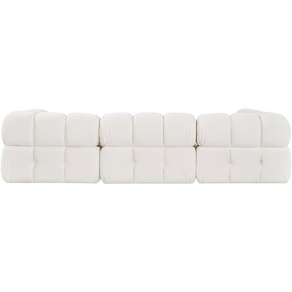 Orin Cream Velvet Performance Fabric Upholstered 4 pc. Sectional