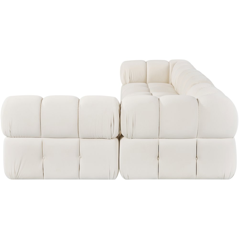 Orin Cream Velvet Performance Fabric Upholstered 4 pc. Sectional