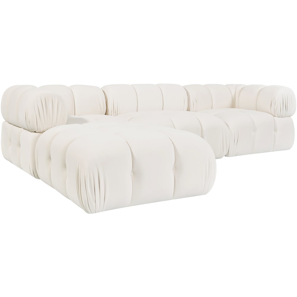 Orin Cream Velvet Performance Fabric Upholstered 4 pc. Sectional