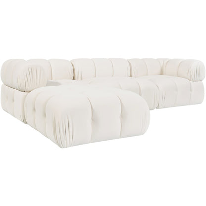 Orin Cream Velvet Performance Fabric Upholstered 4 pc. Sectional
