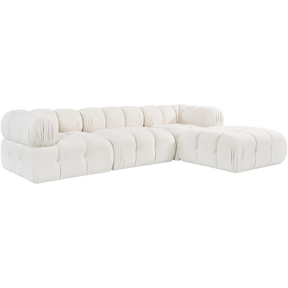 Orin Cream Velvet Performance Fabric Upholstered 4 pc. Sectional