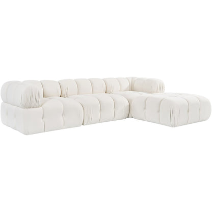 Orin Cream Velvet Performance Fabric Upholstered 4 pc. Sectional