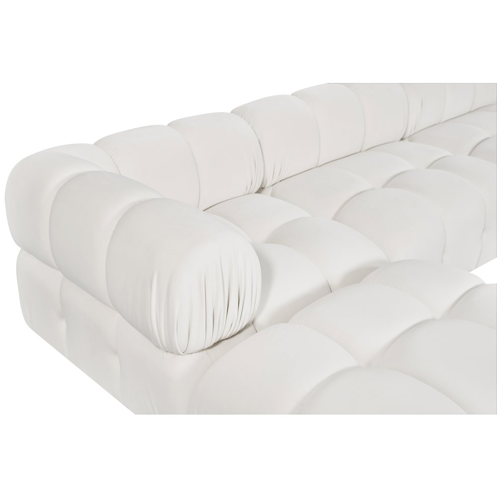 Orin Cream Velvet Performance Fabric Upholstered 4 pc. Sectional