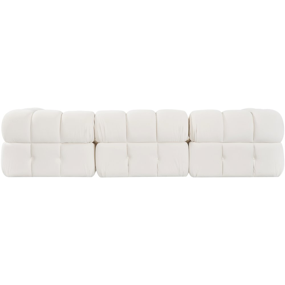 Orin Cream Velvet Performance Fabric Upholstered 4 pc. Sectional