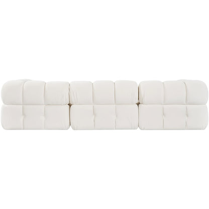 Orin Cream Velvet Performance Fabric Upholstered 4 pc. Sectional