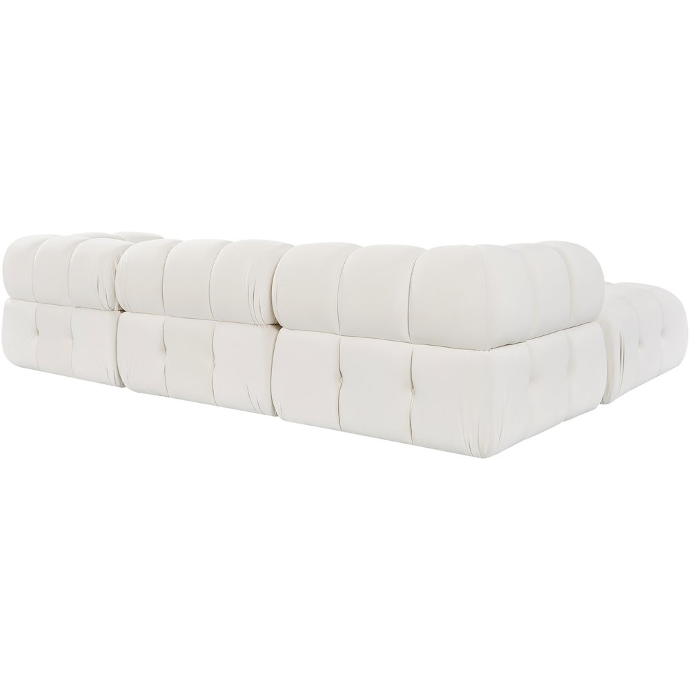 Orin Cream Velvet Performance Fabric Upholstered 4 pc. Sectional