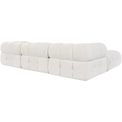 Orin Cream Velvet Performance Fabric Upholstered 4 pc. Sectional