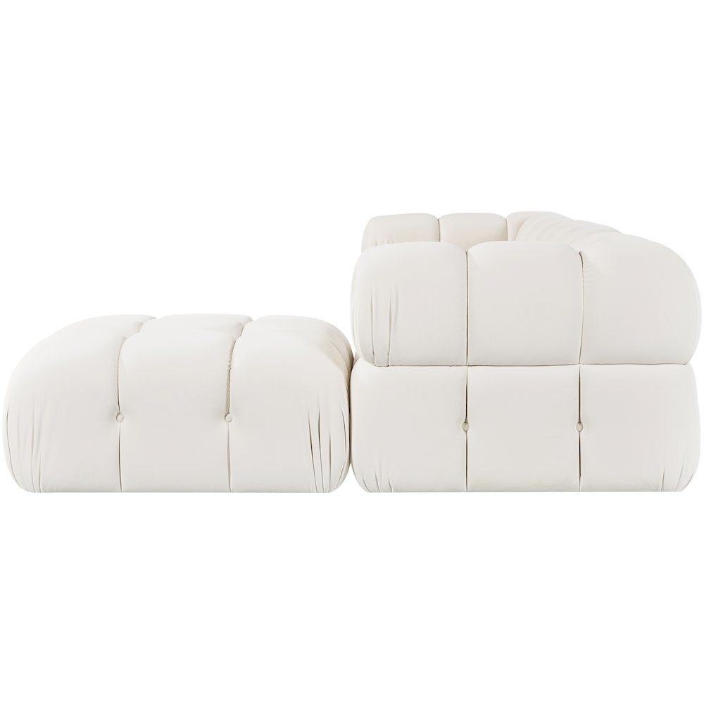 Orin Cream Velvet Performance Fabric Upholstered 4 pc. Sectional
