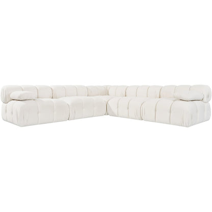 Orin Cream Velvet Performance Fabric Upholstered 5 pc. Sectional