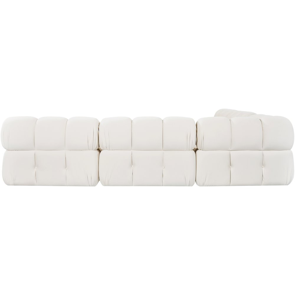 Orin Cream Velvet Performance Fabric Upholstered 5 pc. Sectional