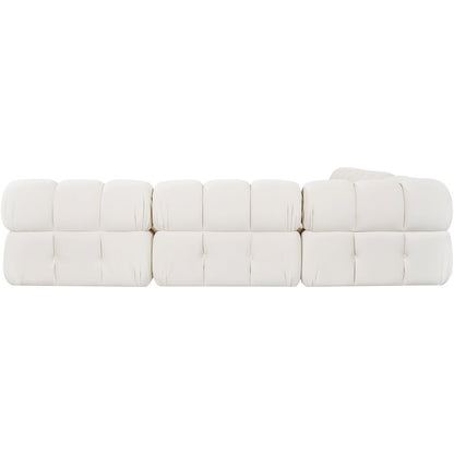 Orin Cream Velvet Performance Fabric Upholstered 5 pc. Sectional