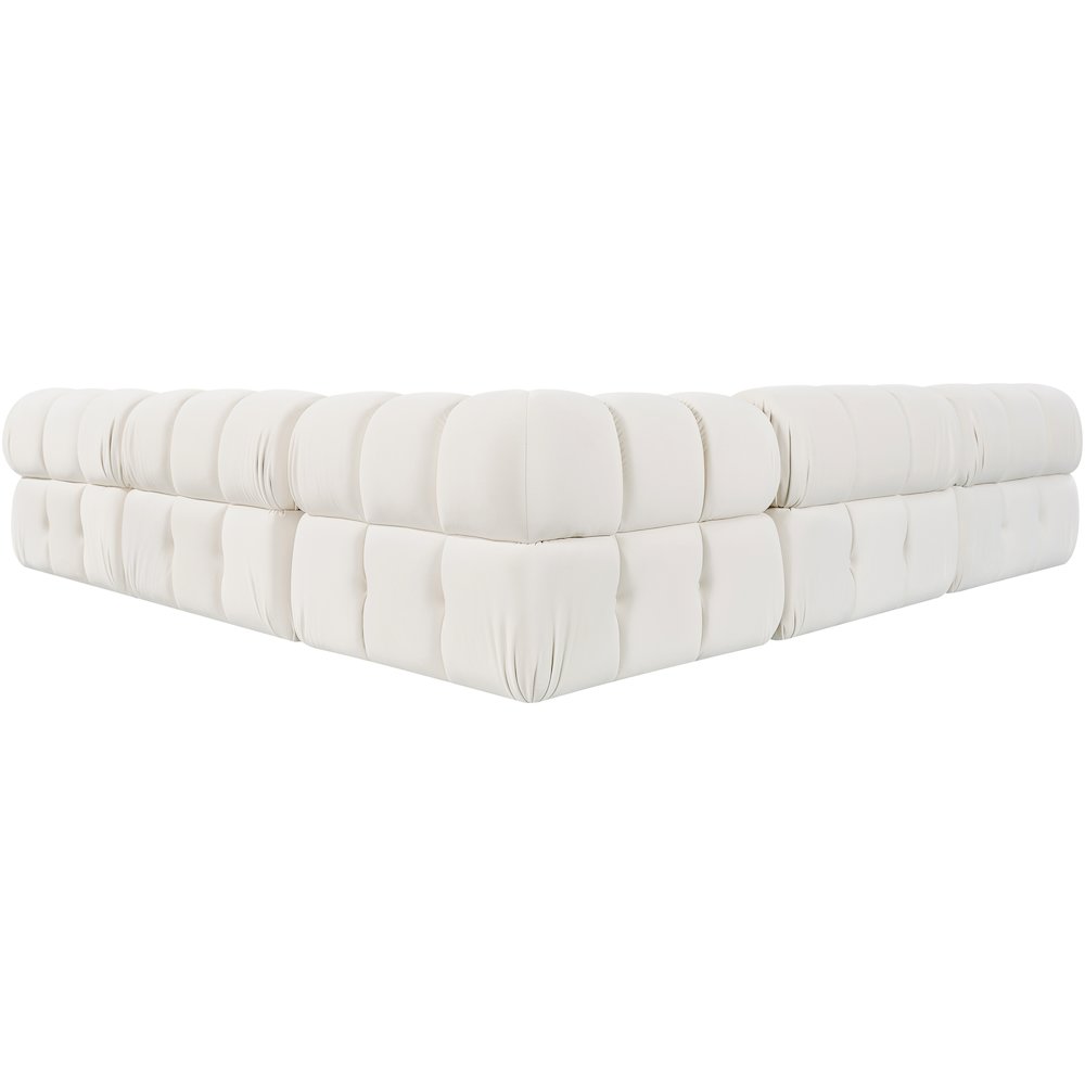 Orin Cream Velvet Performance Fabric Upholstered 5 pc. Sectional