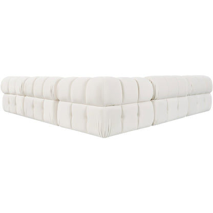 Orin Cream Velvet Performance Fabric Upholstered 5 pc. Sectional