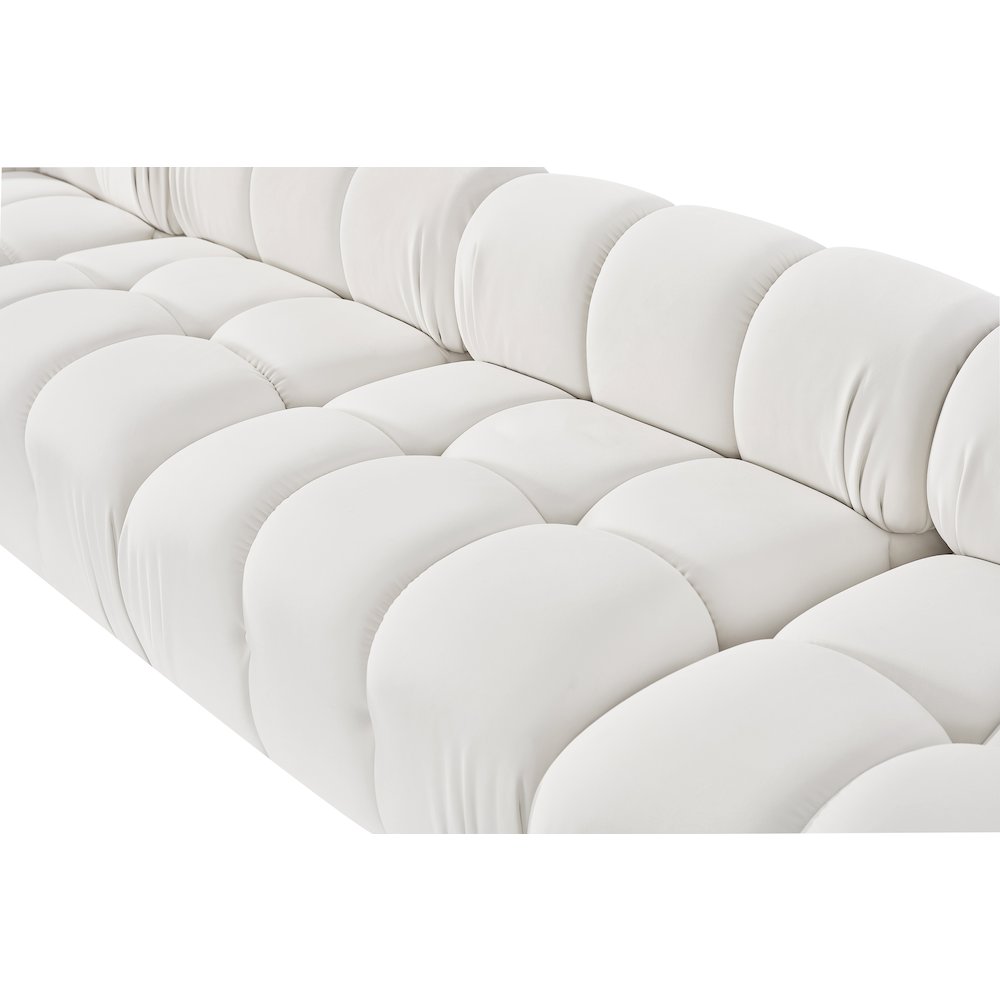 Orin Cream Velvet Performance Fabric Upholstered 5 pc. Sectional