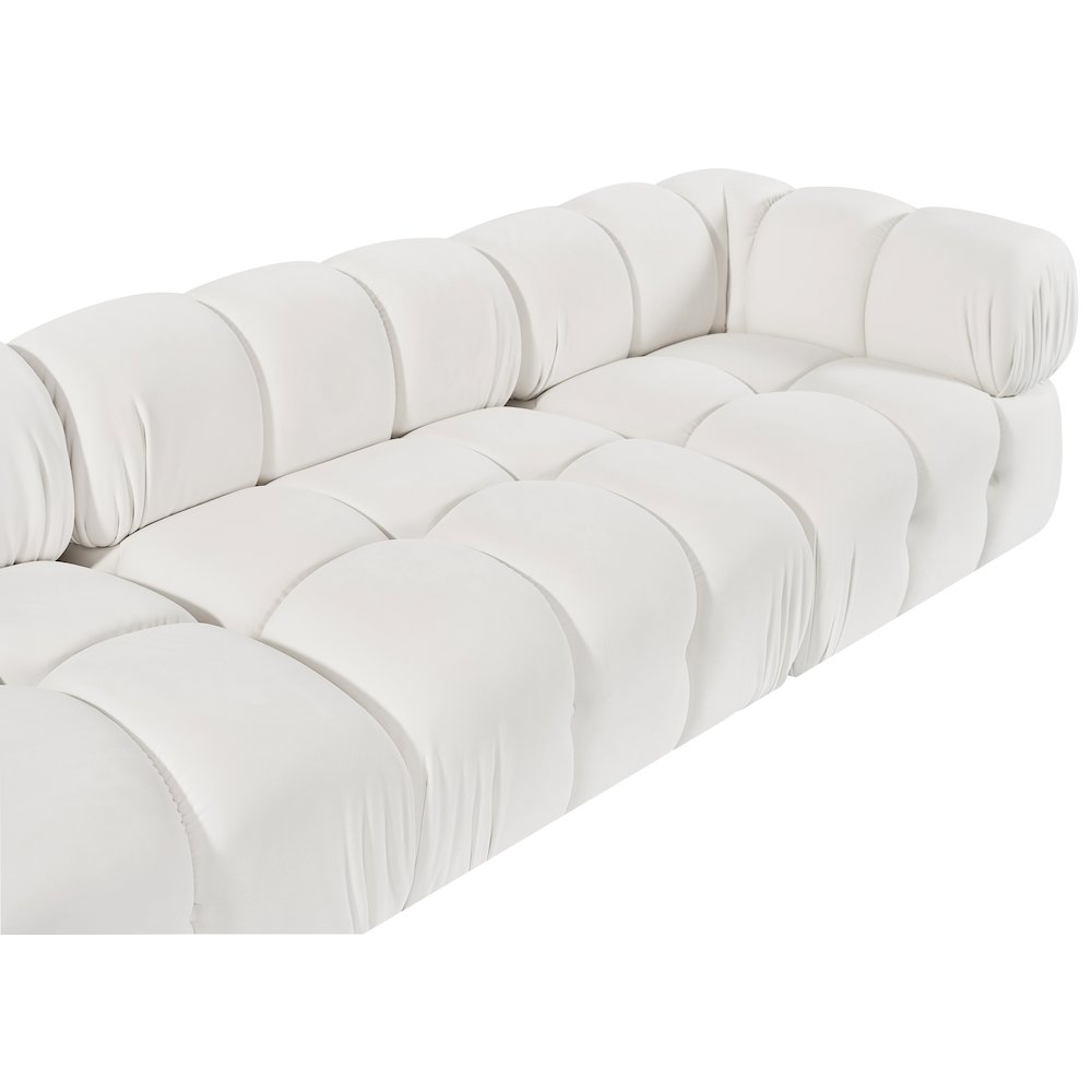 Orin Cream Velvet Performance Fabric Upholstered 5 pc. Sectional