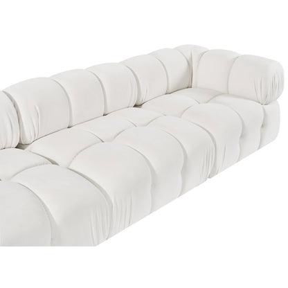 Orin Cream Velvet Performance Fabric Upholstered 5 pc. Sectional