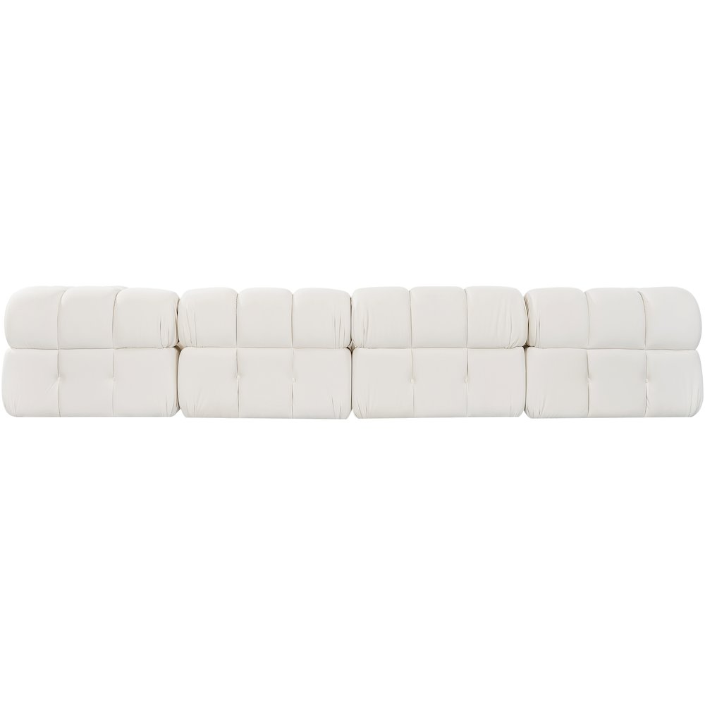 Orin Cream Velvet Performance Fabric Upholstered 5 pc. Sectional