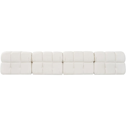 Orin Cream Velvet Performance Fabric Upholstered 5 pc. Sectional