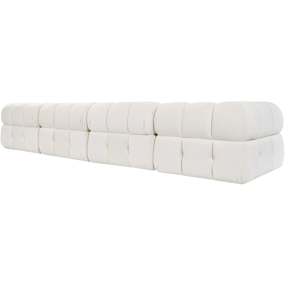 Orin Cream Velvet Performance Fabric Upholstered 5 pc. Sectional