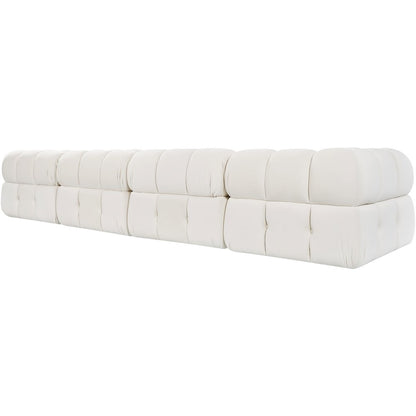 Orin Cream Velvet Performance Fabric Upholstered 5 pc. Sectional