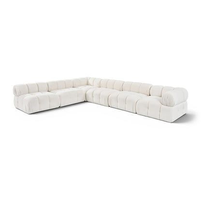 Orin Cream Velvet Performance Fabric Upholstered 6 pc. Sectional