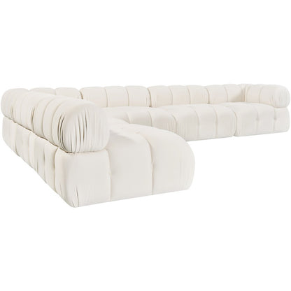 Orin Cream Velvet Performance Fabric Upholstered 6 pc. Sectional