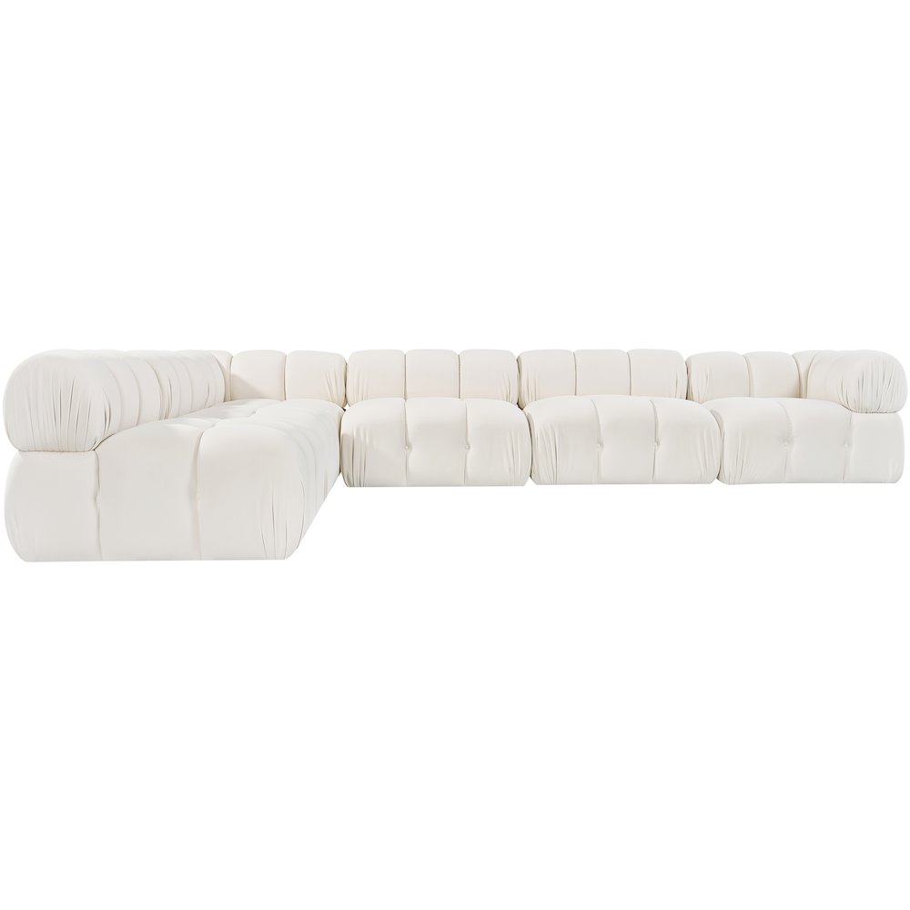 Orin Cream Velvet Performance Fabric Upholstered 6 pc. Sectional