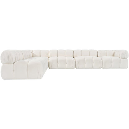 Orin Cream Velvet Performance Fabric Upholstered 6 pc. Sectional