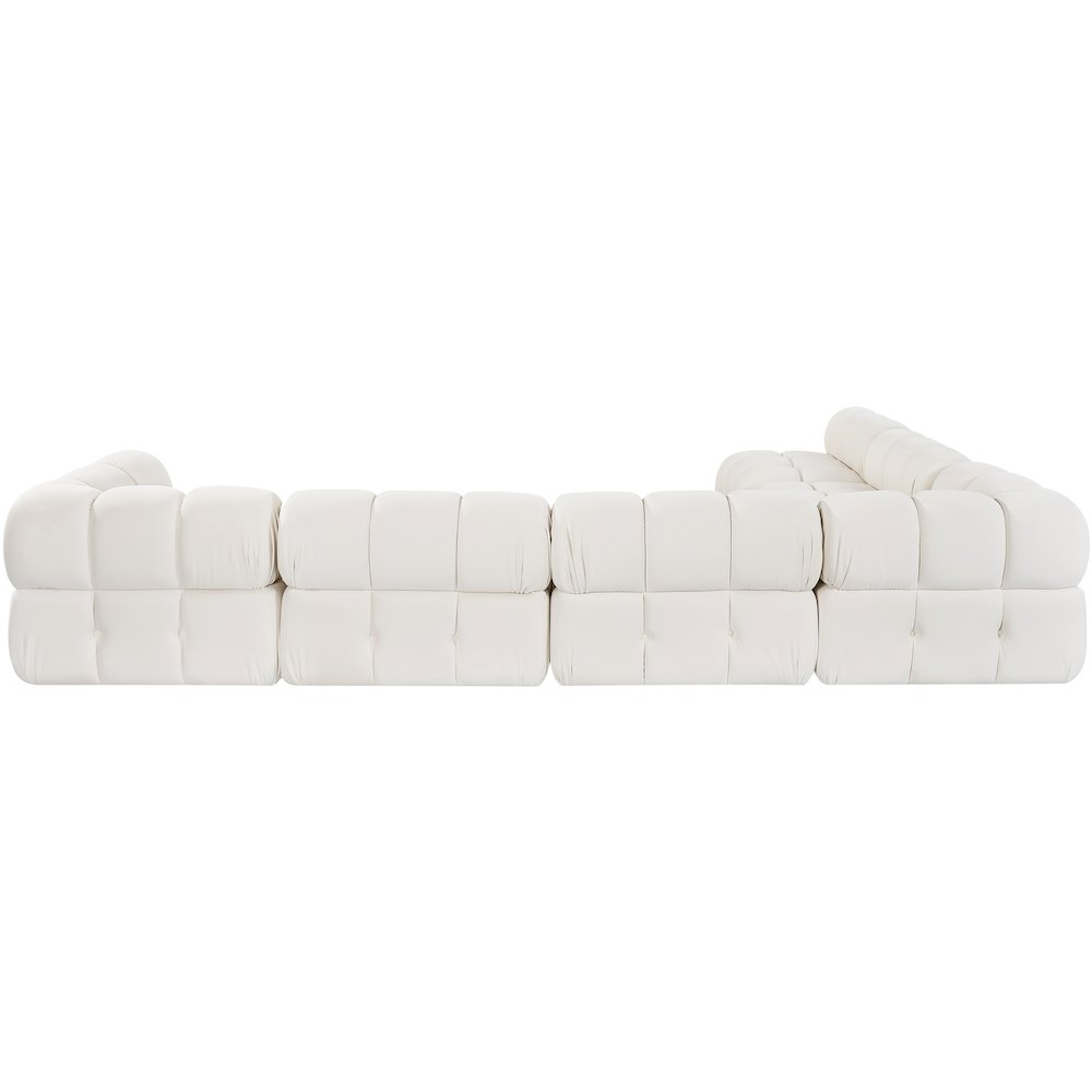 Orin Cream Velvet Performance Fabric Upholstered 6 pc. Sectional