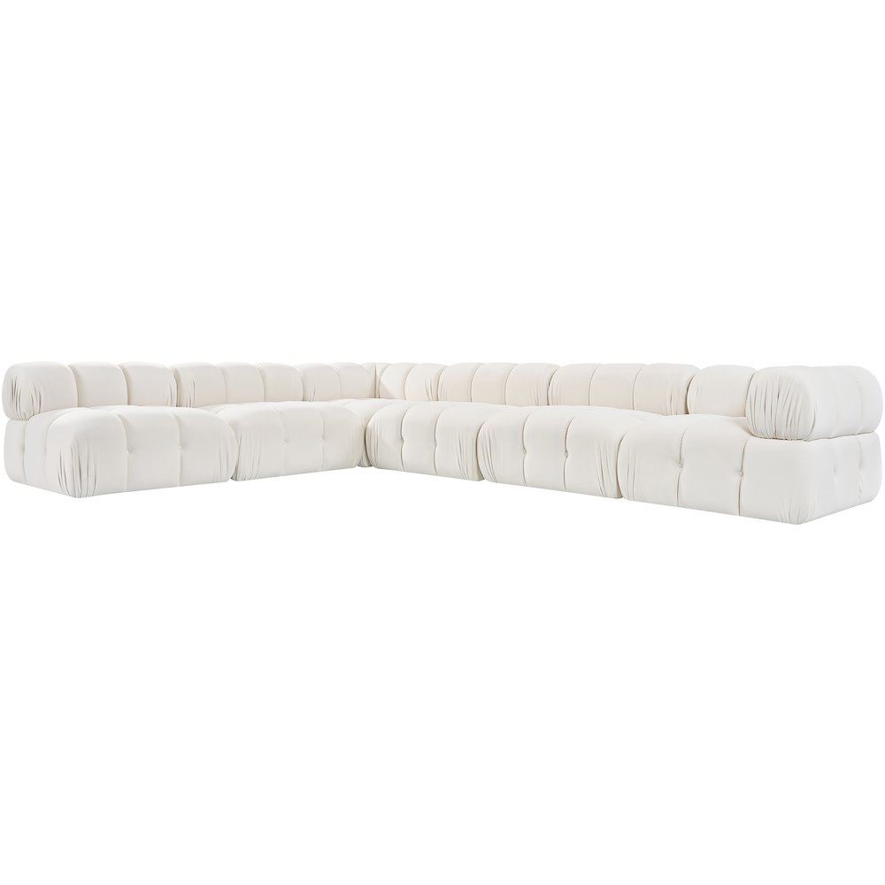 Orin Cream Velvet Performance Fabric Upholstered 6 pc. Sectional