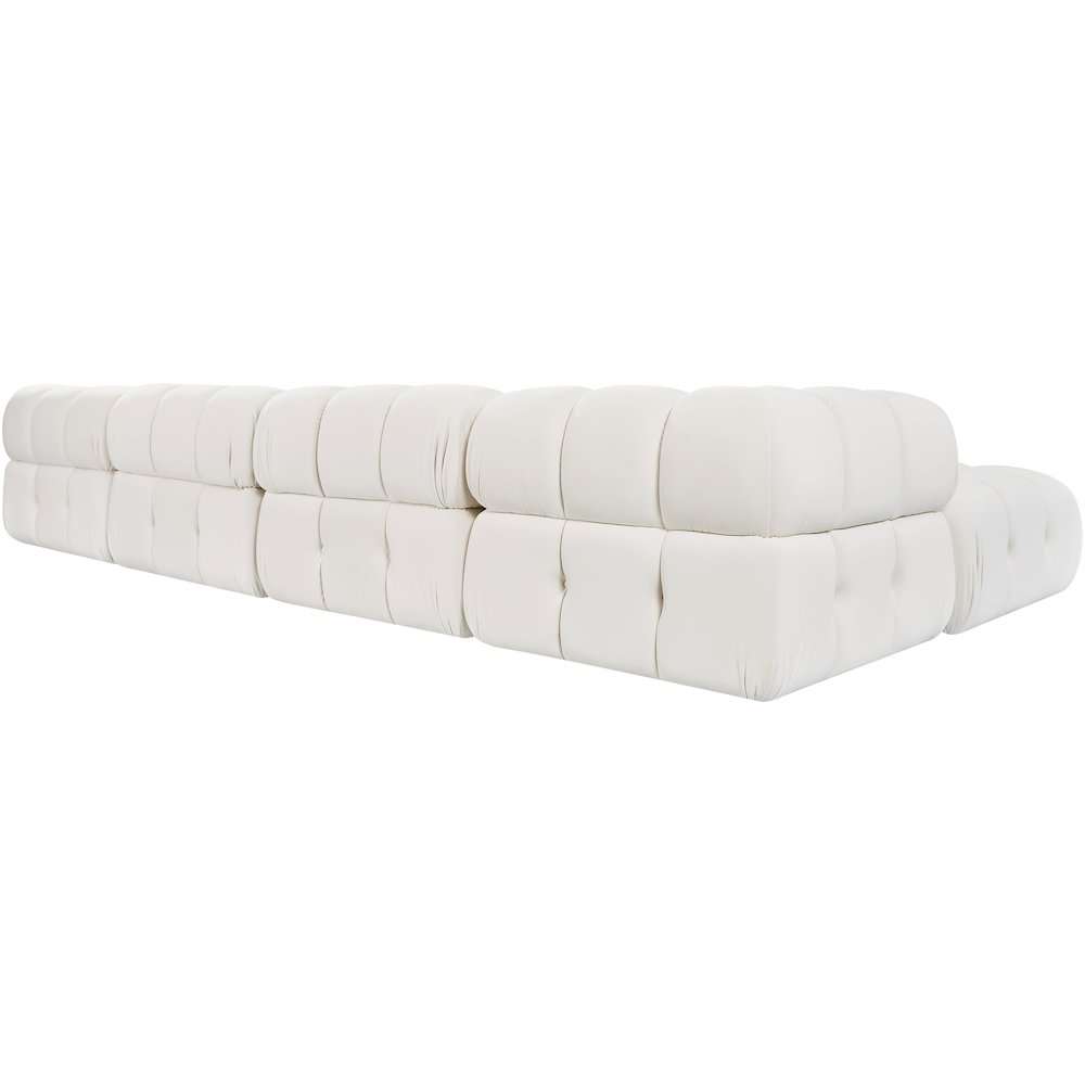 Orin Cream Velvet Performance Fabric Upholstered 6 pc. Sectional